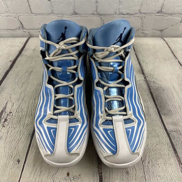 Nike Air Jordan Aero Mania Mens Sz 11.5 UNC TARHEELS Carolina Blue 552313 2013 - Picture 6 of 8